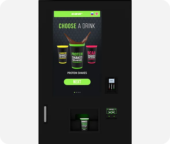 Shaker Touch 2 — Floor-standing protein bar with 8 chilled flavors